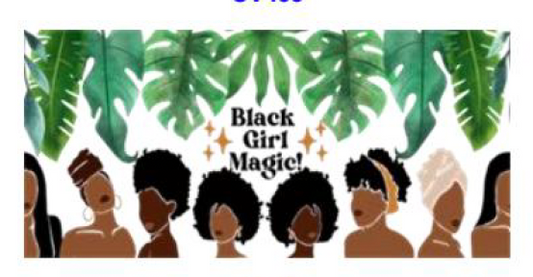 Palm black girl magic uv dtf transfer