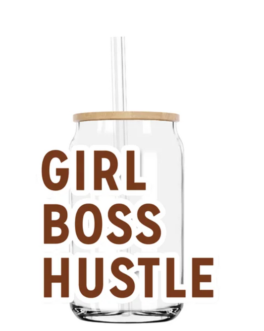 Girl Boss Hustle uv dtf transfer