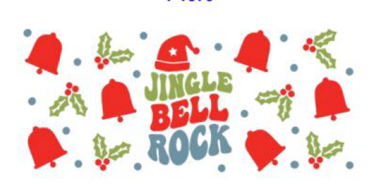 Jingle bell rock uv dtf transfer