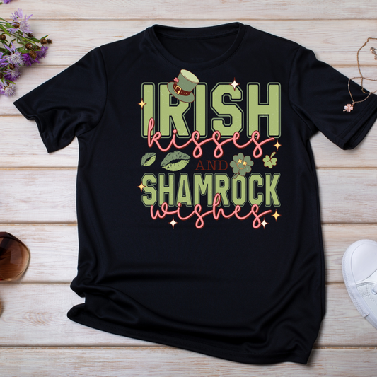 Irish kisses shamrock wishes DTF transfer (IRON ON TRANSFER SHEET ONLY)