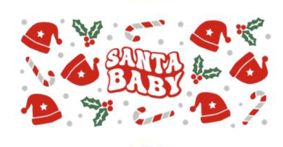 Santa Baby uv dtf transfer
