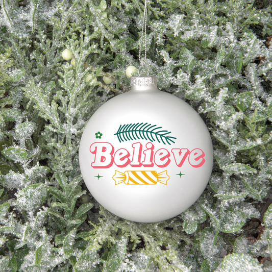 Believe UV DTF ornament decal