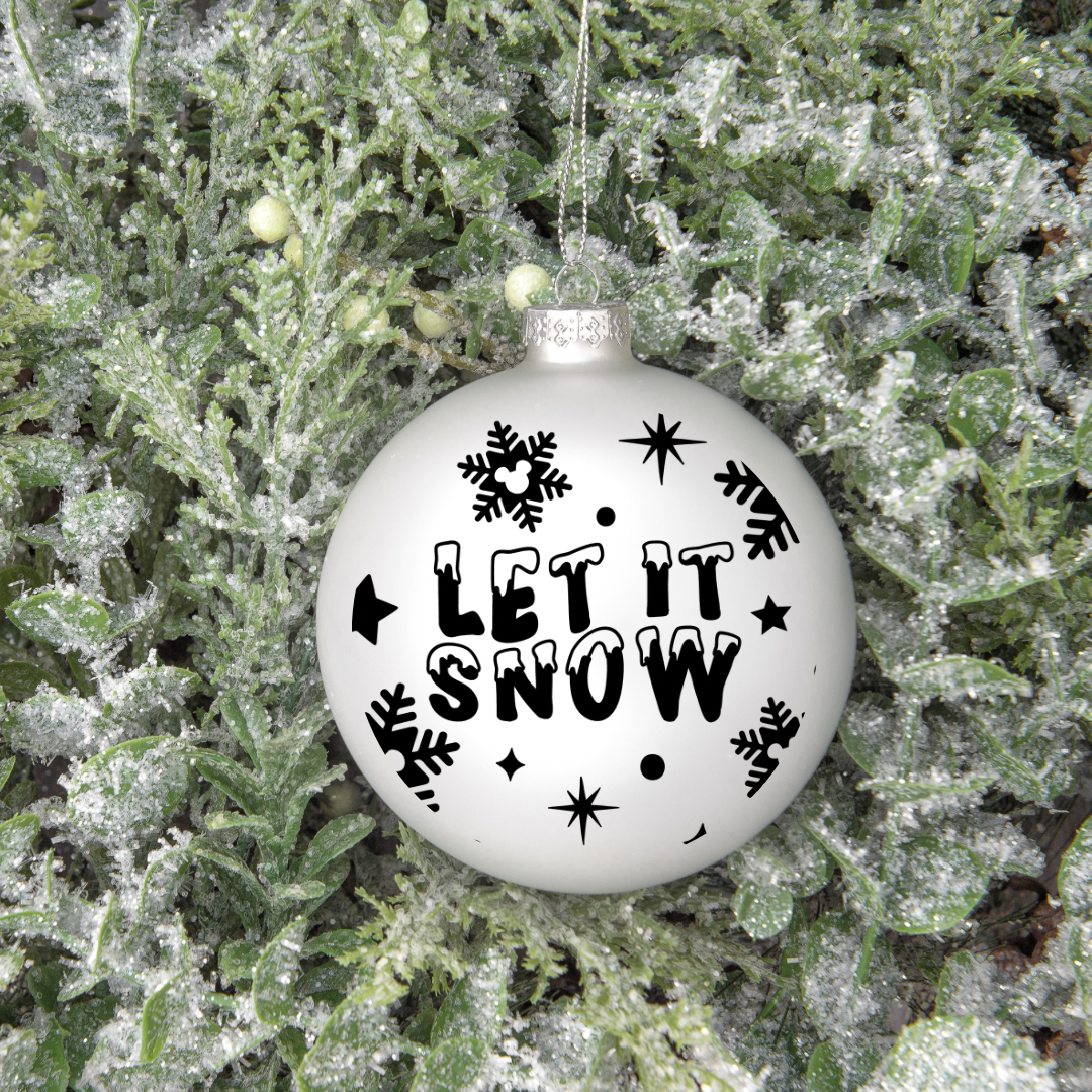 Let it snow UV DTF ornament decal