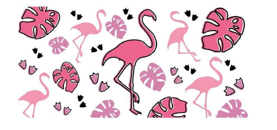 Pink flamingo uv dtf transfer
