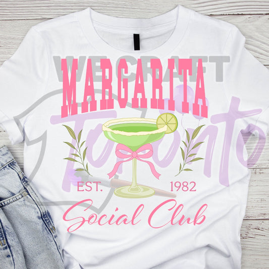 Margarita Social club ADULT TRANSFER (IRON ON TRANSFER SHEET ONLY)
