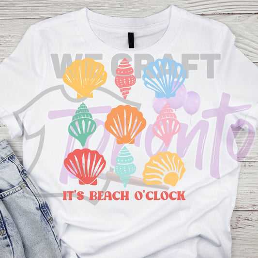 It's beach o'clock ADULT TRANSFER (IRON ON TRANSFER SHEET ONLY)