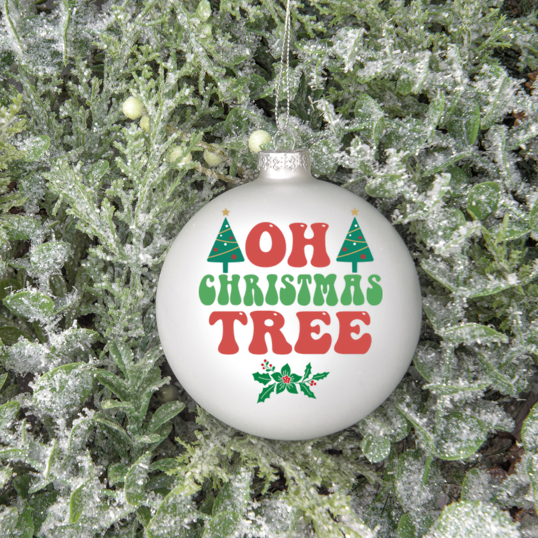 Oh christmas tree UV DTF ornament decal