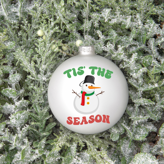 Tis the season snowman UV DTF ornament decal