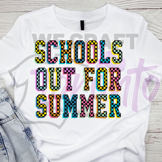 Schools out for the summer CHILD TRANSFER (IRON ON TRANSFER SHEET ONLY)