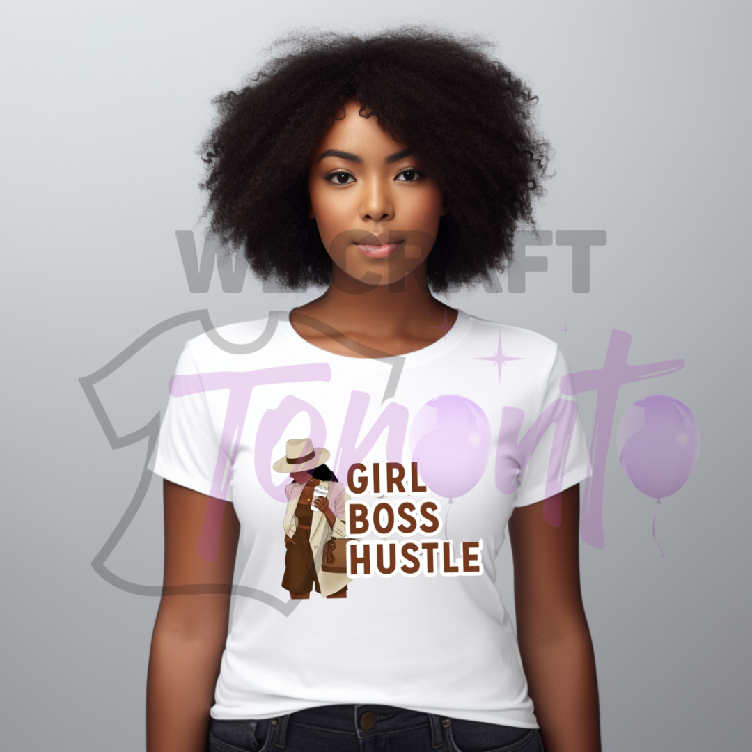 Girl boss hustle DTF transfer (IRON ON TRANSFER SHEET ONLY)