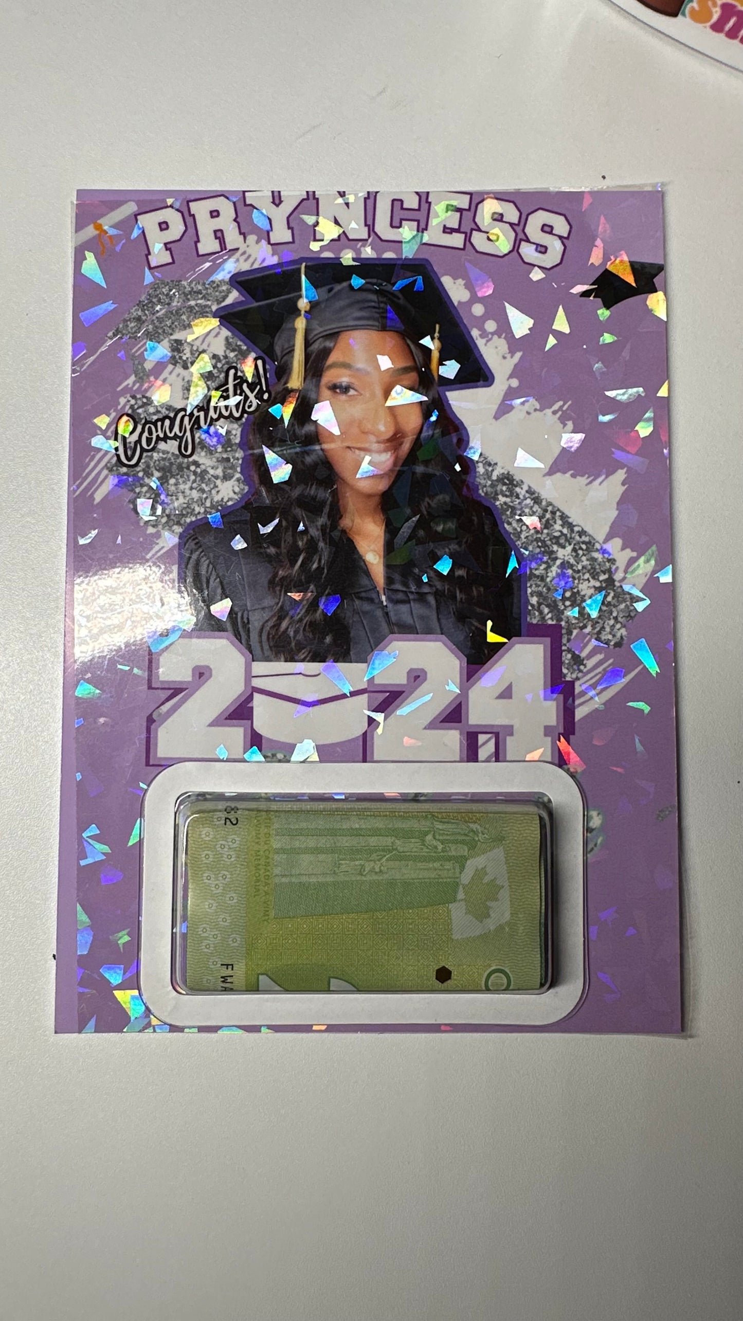 Graduation money card