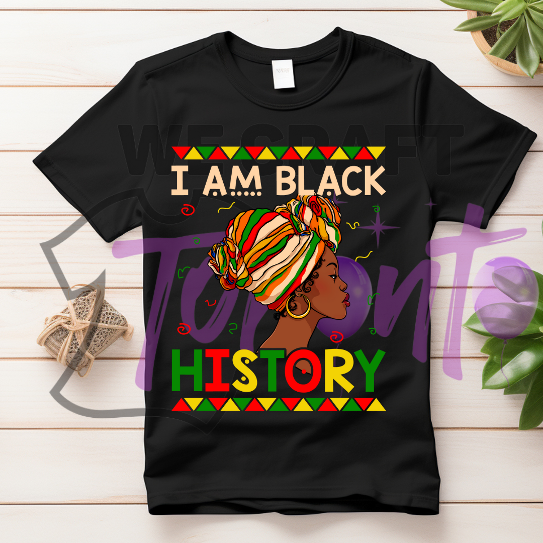 I am black history DTF transfer (IRON ON TRANSFER SHEET ONLY)