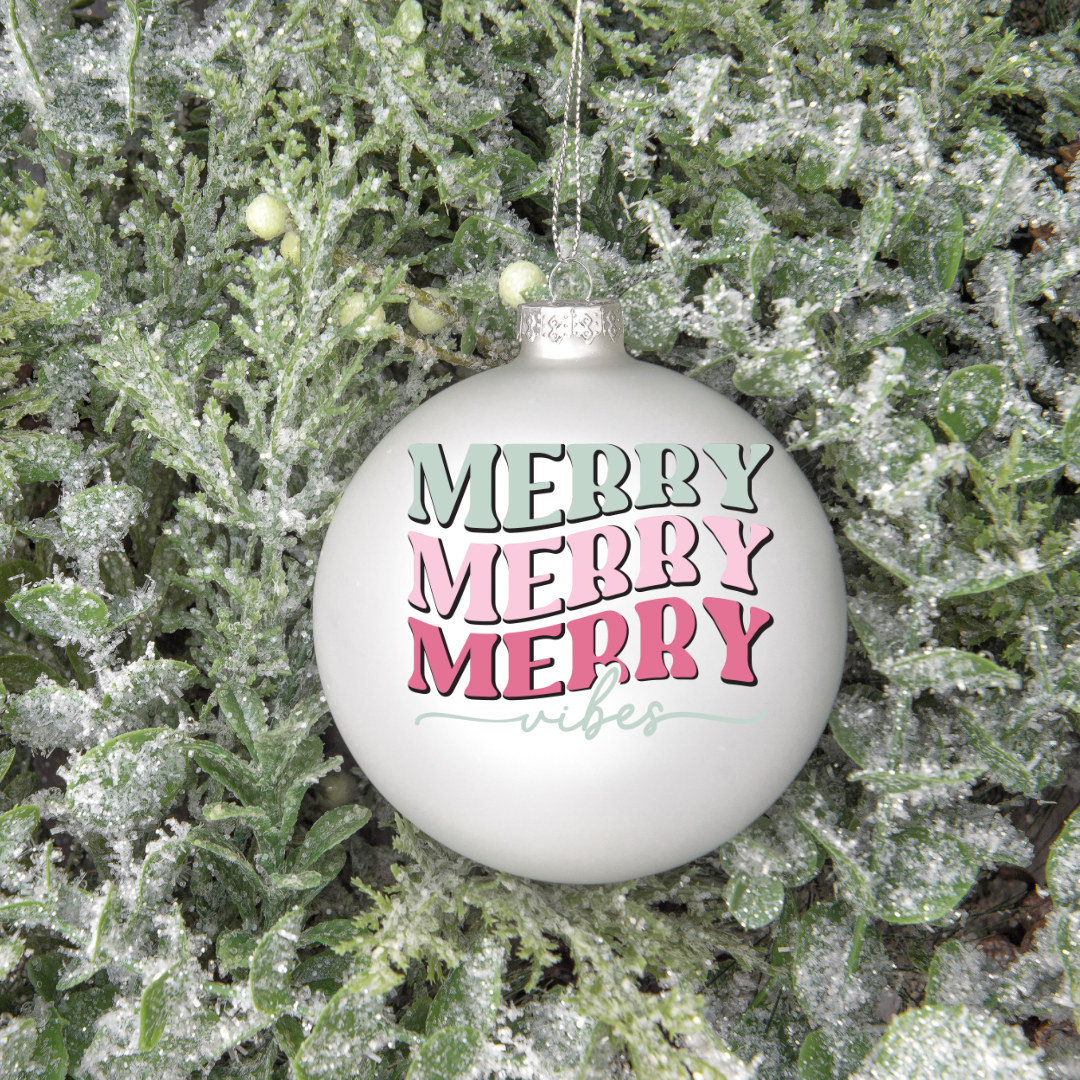 Merry vibes UV DTF ornament decal