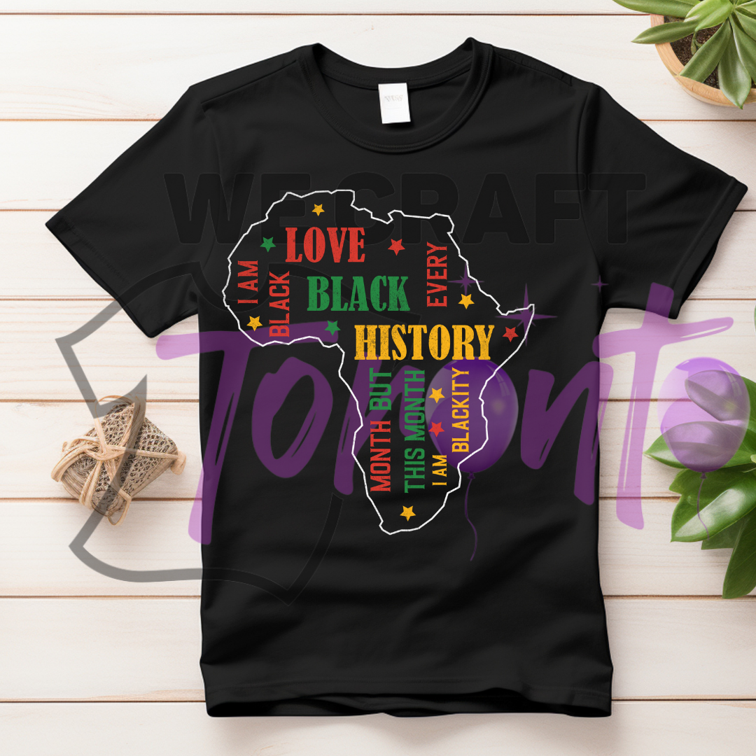 Love black history map DTF transfer (IRON ON TRANSFER SHEET ONLY)