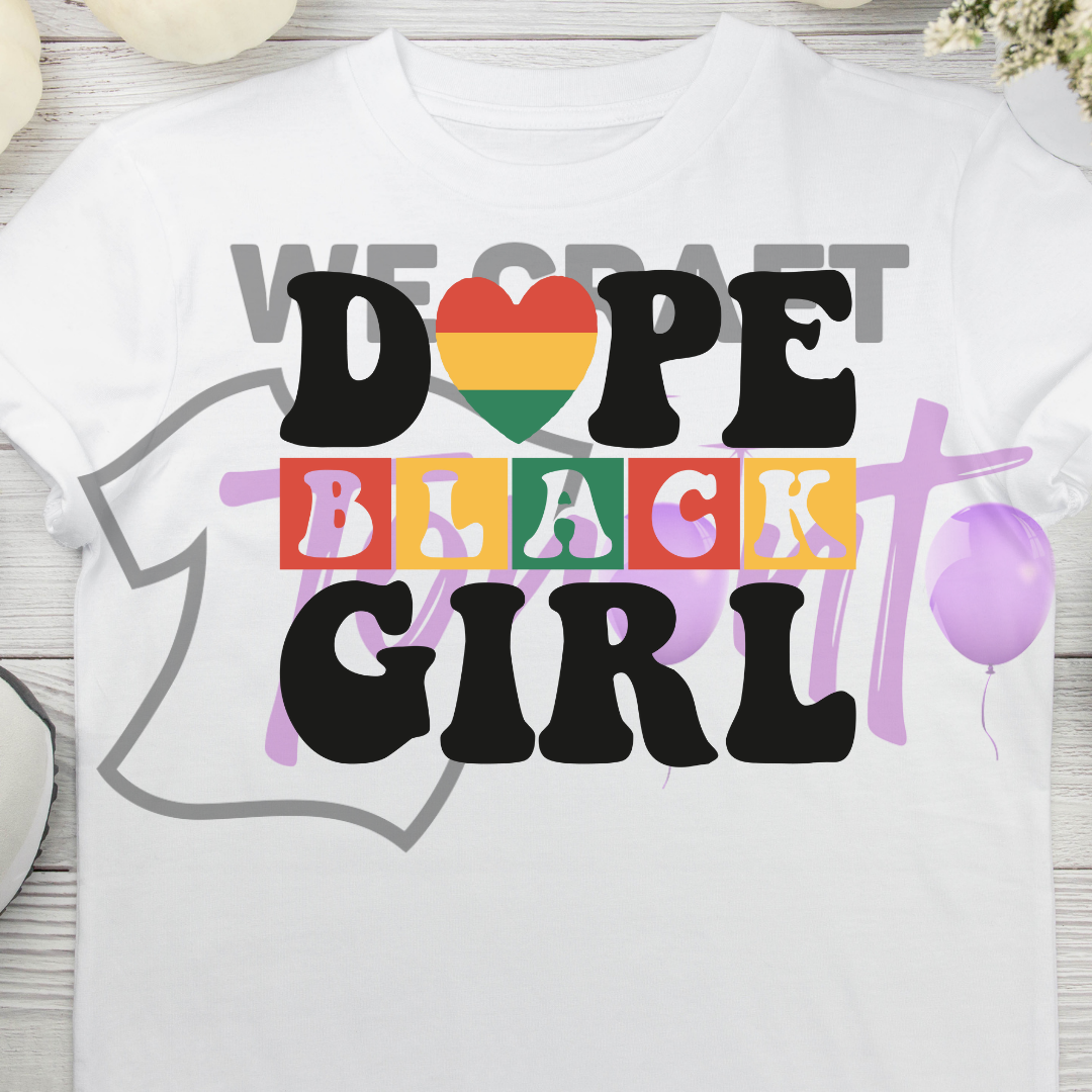 Dope black girl DTF transfer (IRON ON TRANSFER SHEET ONLY)